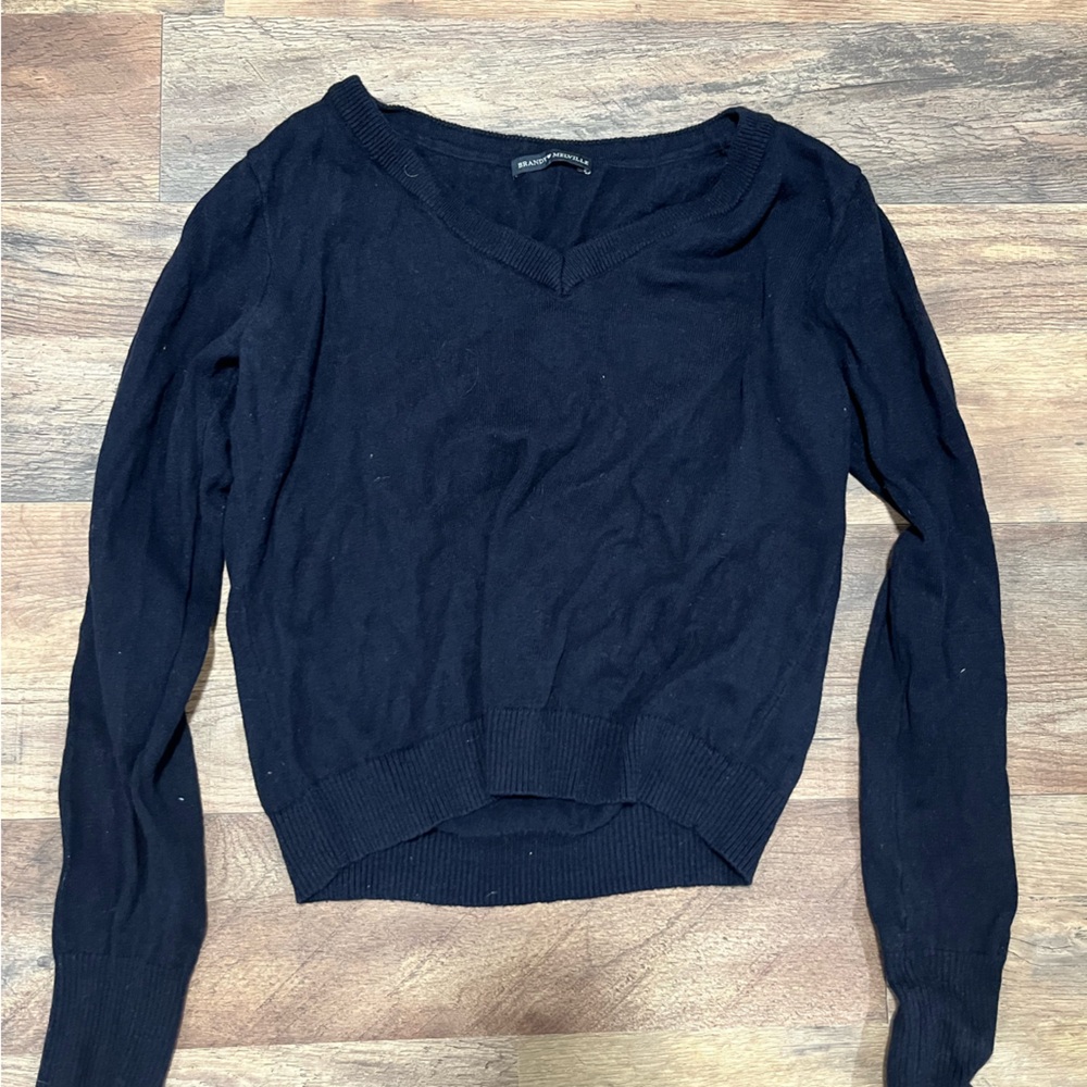 Brandy Melville Black V-Neck Sweater